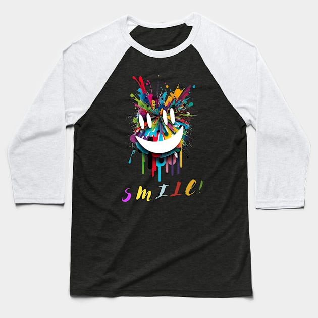 Smile and spread joy around you, Smiles are Contagious Baseball T-Shirt by HSH-Designing